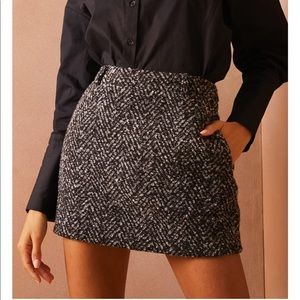 LORNA LUXE BLACK 'ISABEL' ZIGZAG JACQUARD MICRO MINI SKIRT NWT